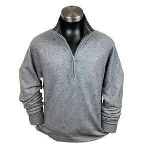 North Face Mens Pullover Sweater Half Zip Wool Blend Gray Medium
